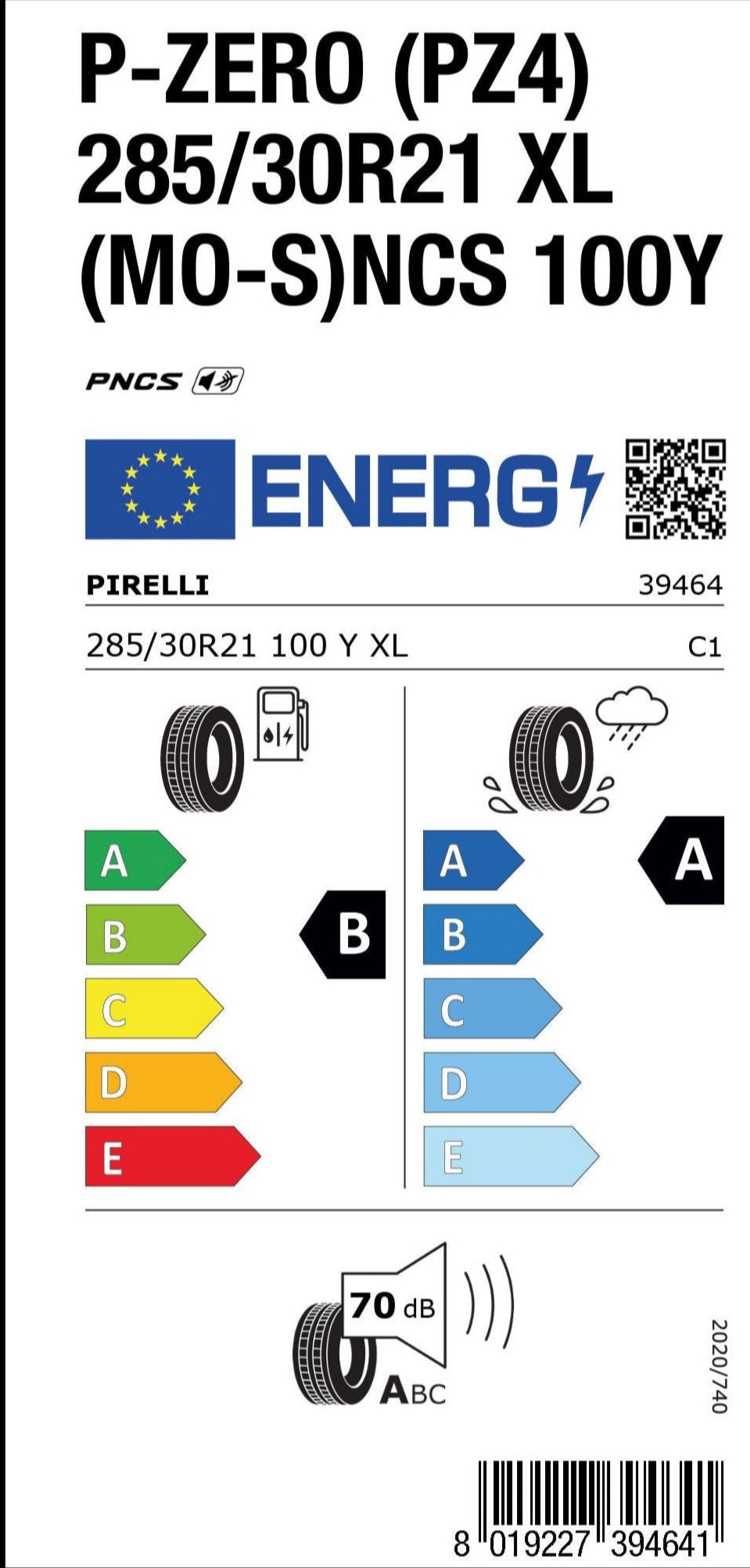 Pirelli P ZERO™ PZ4 | 285/30 R21 (100Y) XL - (MO-S)