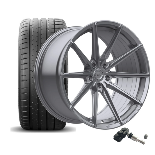 SET | WF CF.3-FF GLOSS STEEL 20" | MICHELIN + RDKS | BMW 2er G42