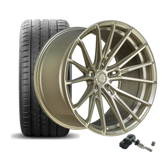 SET | WF CF.4-FF LIGHT GOLD 20"+21" | MICHELIN+ RDKS | BMW M2/M3/M4 (G8X)