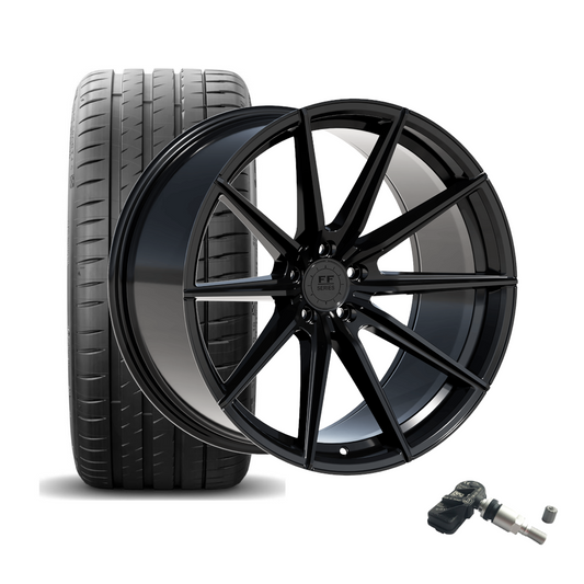 SET | ELEGANCE E1 FL HIGHGLOSS BLACK 21" | HANKOOK + RDKS | BMW 7er (G11/G12)