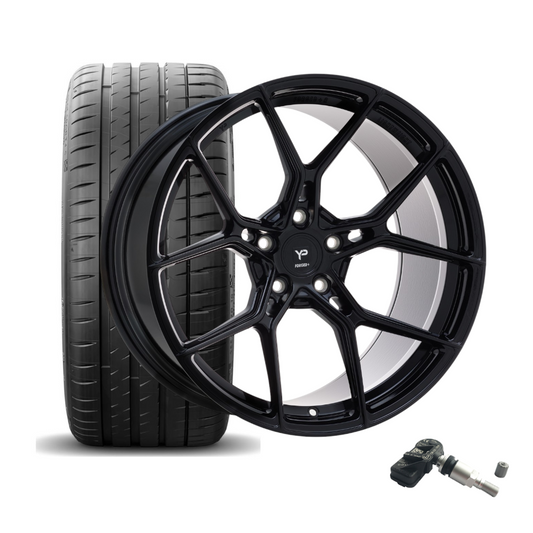 SET | YP Forged+R RS.1 Schwarz Glanz 20"+21" | MICHELIN+ RDKS | BMW M2/M3/M4 (G8X)