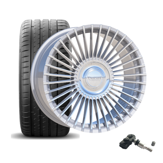 SET | UNICATE MULTISPOKE36 Hyper Silver Front Polished 22" | FALKEN + RDKS | BMW 7er (G11/G12)