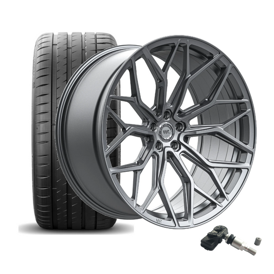 SET | WF X.HE-FF GLOSS STEEL 23" | CONTINENTAL + RDKS | BMW X5M/X6M (F95+F96)