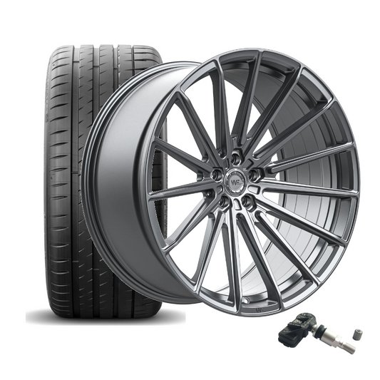 SET | WF X.RSM-FF GLOSS STEEL 23" | CONTINENTAL + RDKS | BMW X5M/X6M (F95+F96)