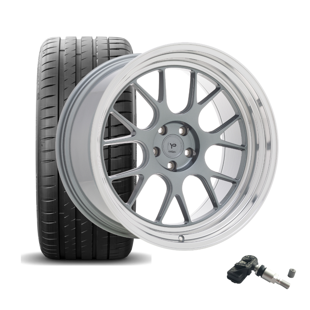 SET | YP Forged+R CS1.1 Gunmetal/Polished Lip 20"+21" | MICHELIN+ RDKS | BMW M2/M3/M4 (G8X)