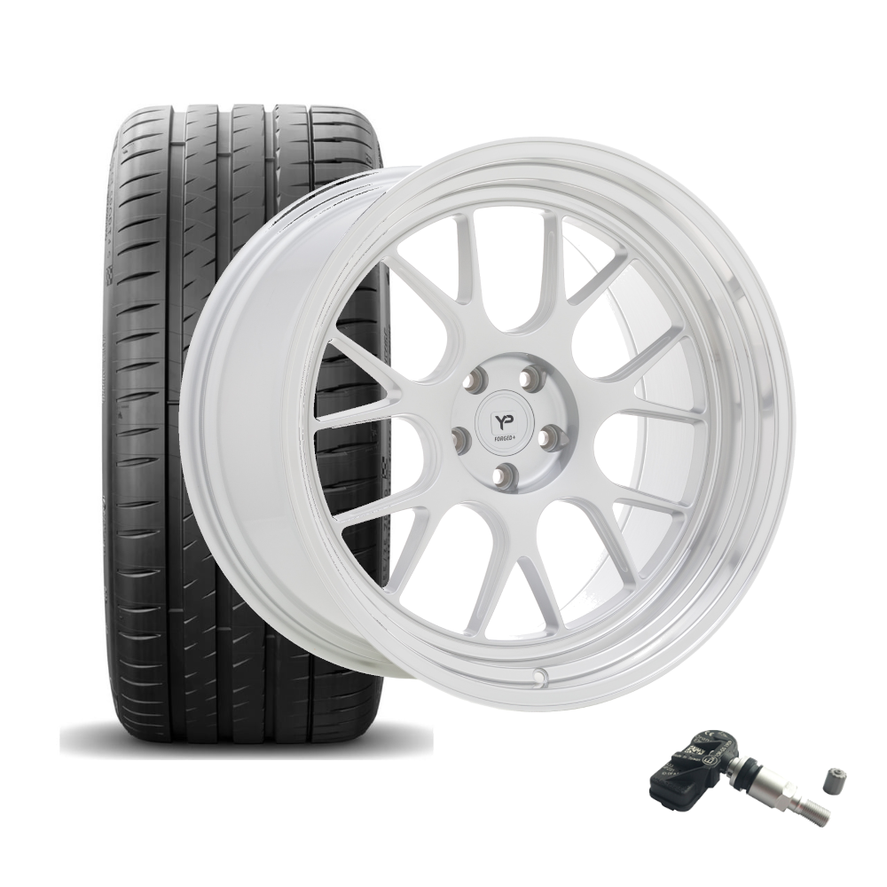 SET | YP Forged+R CS.1 GLOSS SATIN SILBER/POLISHED LIP 20" | MICHELIN+ RDKS | BMW M3/M4 (F80-F83)
