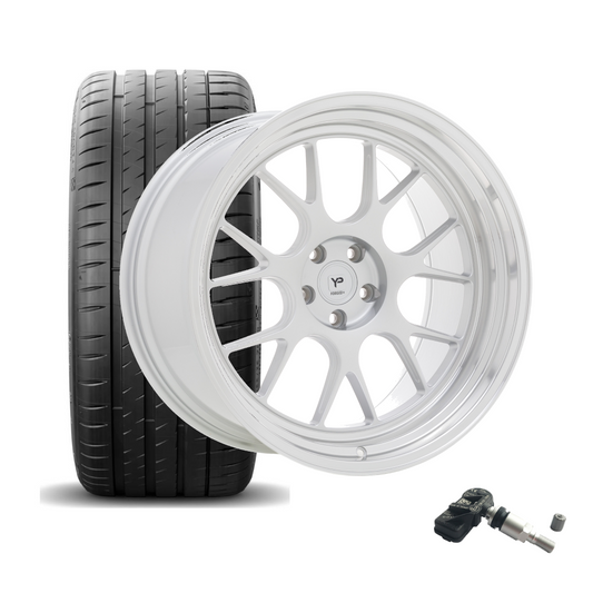 SET | YP Forged+R CS.1 GLOSS SATIN SILBER/POLISHED LIP 20" | MICHELIN+ RDKS | BMW M3/M4 (F80-F83)